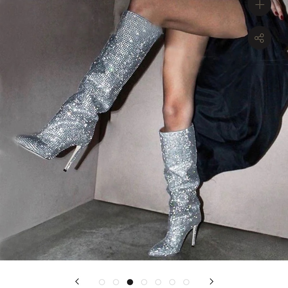 Glitter Boots with diamonds and 9 cm heels